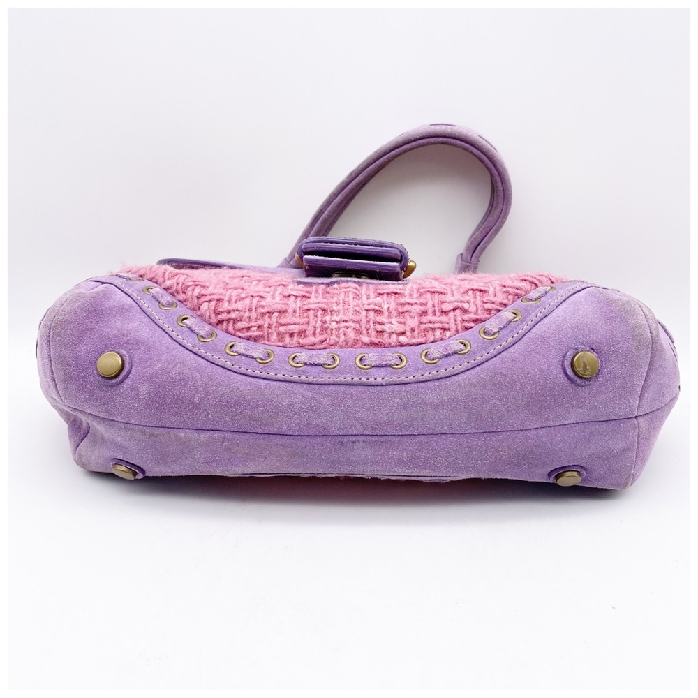 Coach Y2K Rare Pink and Purple Tweed Handbag DISCONTINUED - Picture 4 of 11